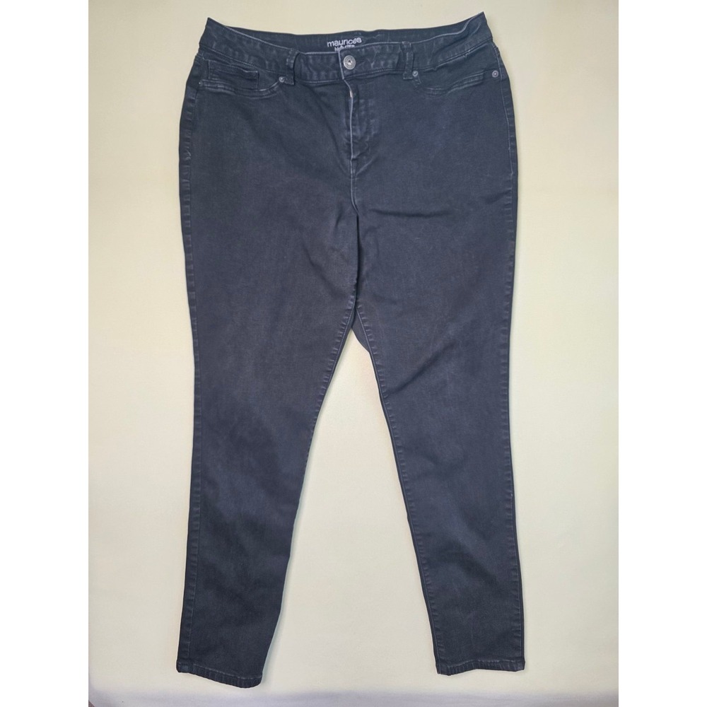 Maurices High Rise Skinny Jeans Black Dark Wash XXL Long Stretch Denim Pants